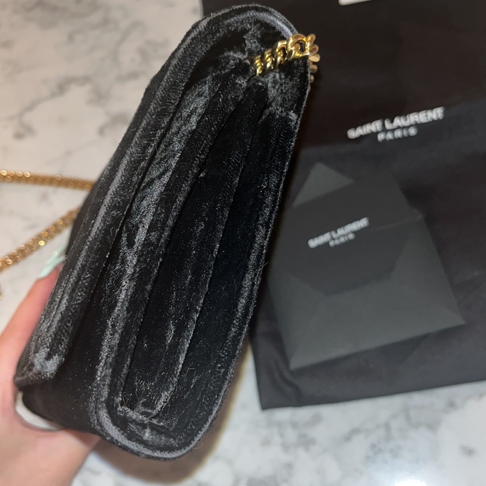Yves Saint Laurent black velvet cross body bag/WOC - Picture 6 of 17